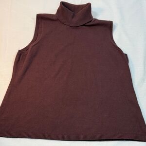 Bamboo Traders Sleeveless Brown Turtleneck Sweater Sz XL